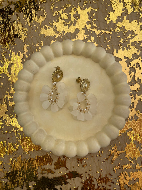 White Petals Earrings