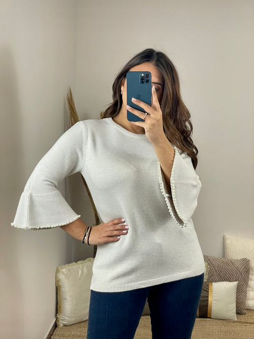 Chic Pearl Top Εκρού