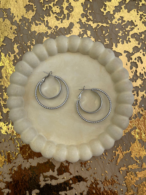 Double Silver Steel Hoops