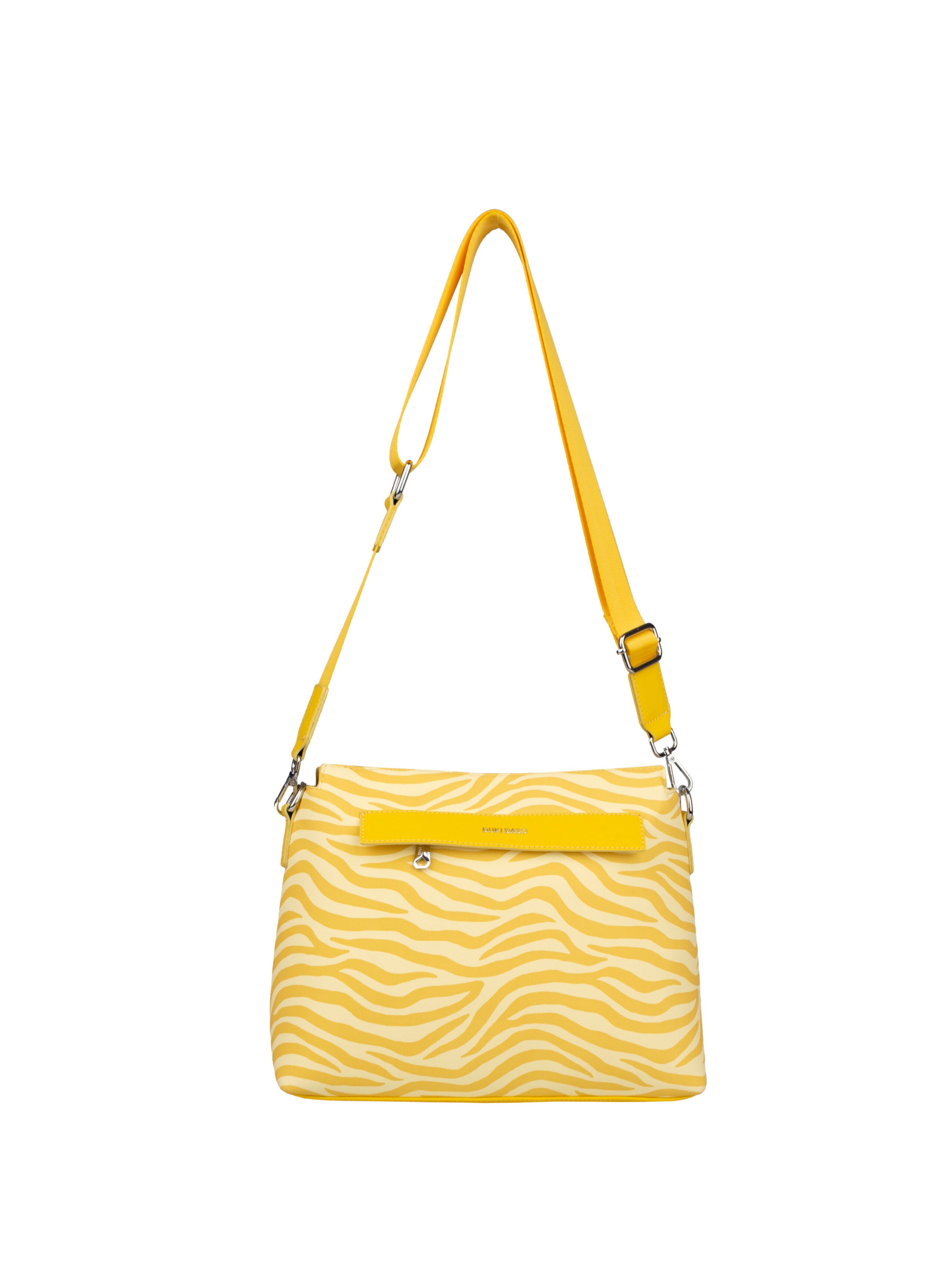 τσάντα χειρός- ώμου σε κίτρινο χρώμα animal print ΜΤ1135