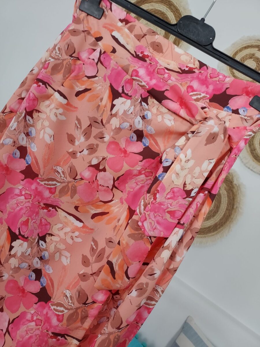 floral φούστα ροδακινί