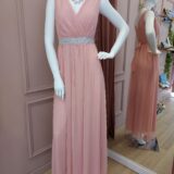 pink nude strass belt dress